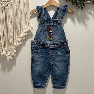 GAP X Disney Minnie Mouse Denim Overalls Size 18-24MO